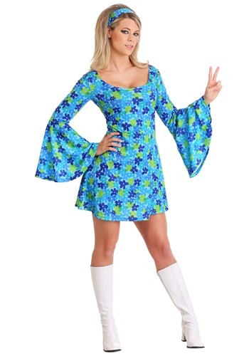 29.) Women's Wild Flower 70s Disco Dress Costume