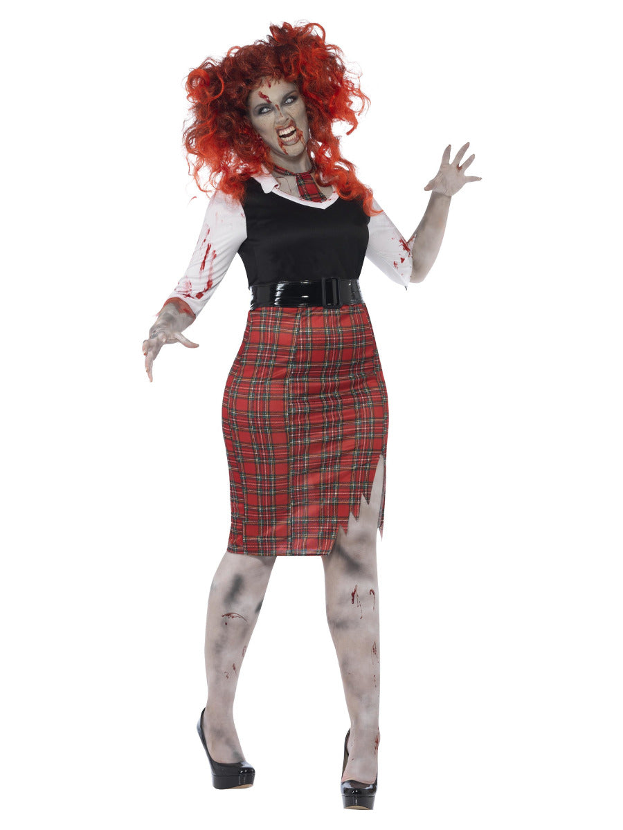 7.) Women's Plus Size Curves Zombie School Girl Costume