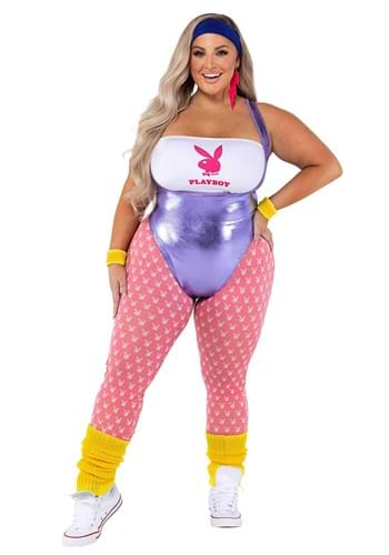 9.) Womens Plus Size Playboy 80s Workout Costume
