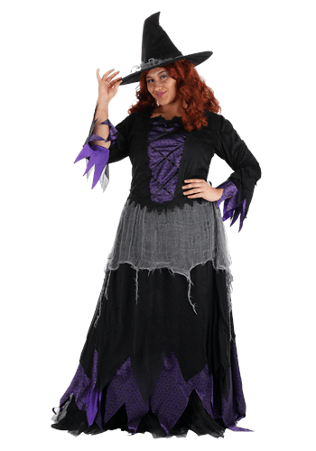 25.) Plus Size Midnight Purple Witch Costume