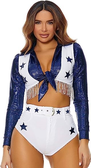 Dallas Cowgirl's Costume Set: Top + Vest + Shorts