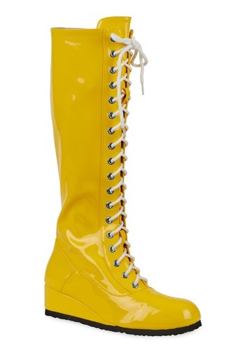 4.) Mens Yellow Wrestling Lace Up Boots