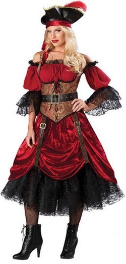 36.) Adult Pirate Costume - Swashbucklin Scarlet