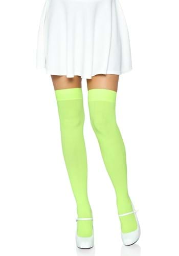 8.) Green Opaque Nylon Thigh High Stockings