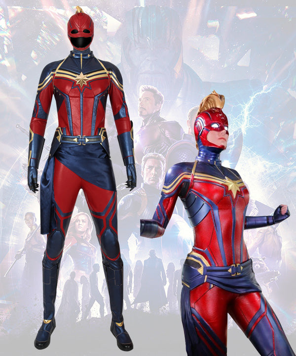 34.) Marvel Avengers 4: Endgame Captain Marvel Carol Danvers Printed Cosplay High Quality Costume