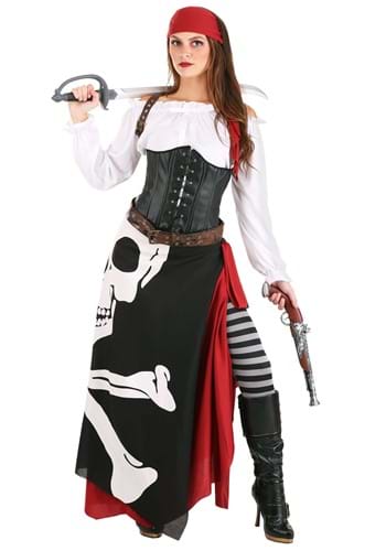 15.) Womens Skeleton Flag Rogue Pirate Costume