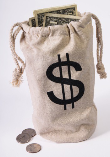 18.) Bank Money Bag Prop