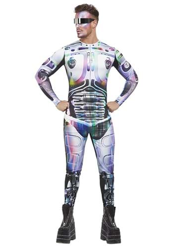 14.) Men's Metallic Cyber Alien Costume