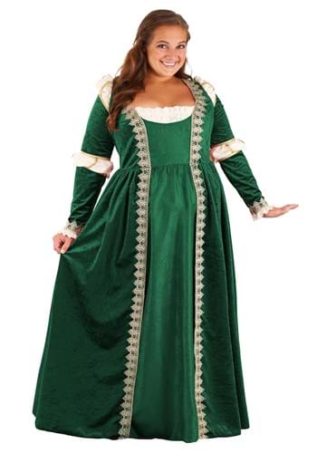 15.) Plus Size Emerald Maiden Women's Lady in Waiting Costume