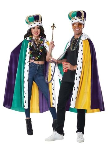 6.) Adult Mardi Gras Cape and Crown Set