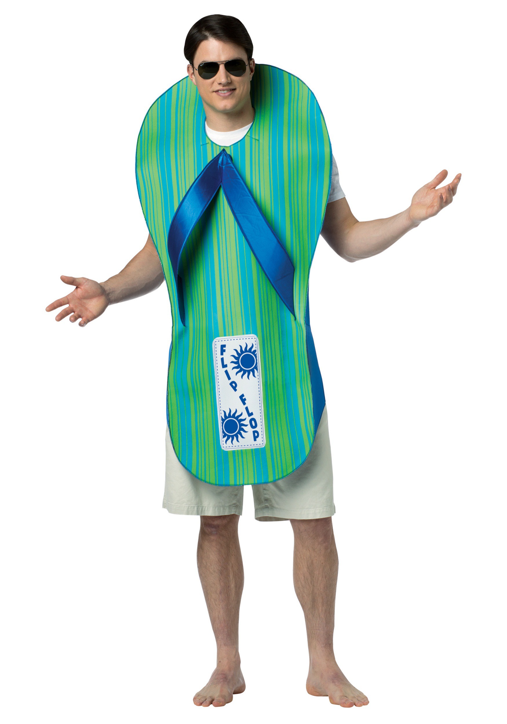 24.) Blue & Green Flip Flop Adult Costume | Funny Costumes
