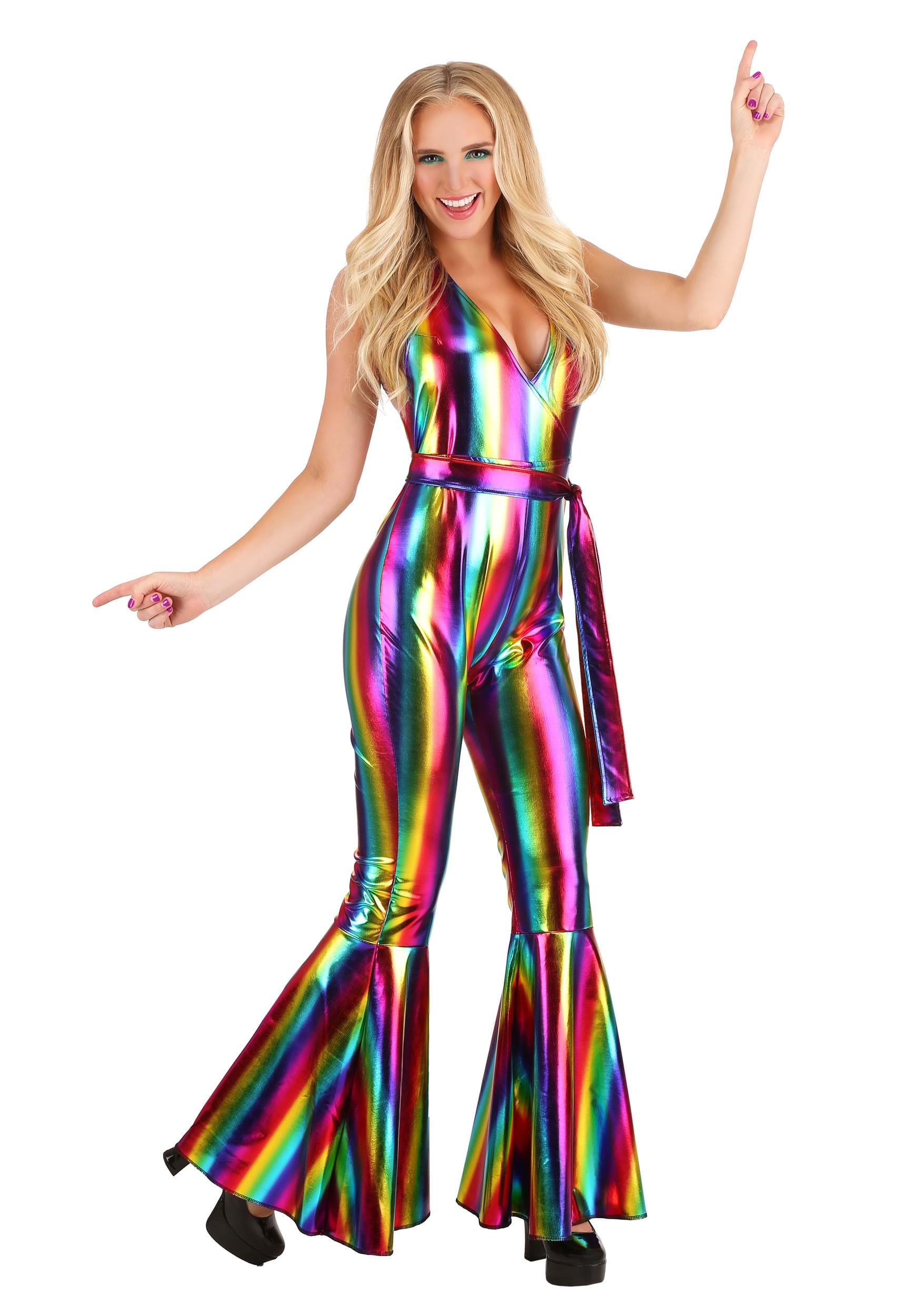 #31 Rainbow Rave Disco Costume for Women