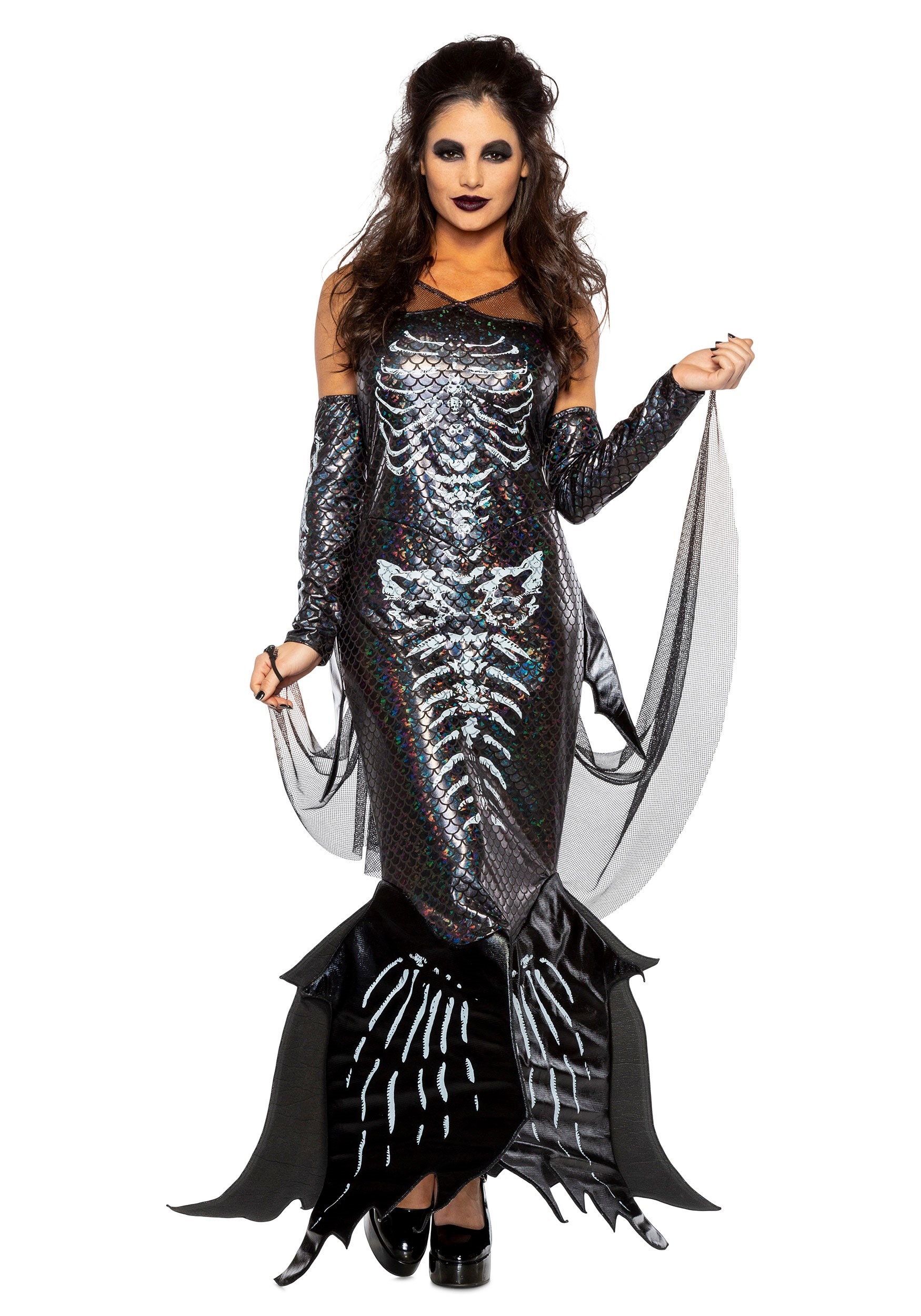 8.) Women's Glamour Skeleton Mermaid Costume
