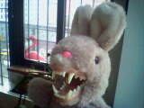 cameraphone bunny teeth scary plush