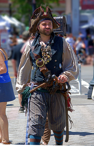 guy costume actor man outfit pirate hat gun