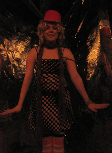 costumes party woman silly reflection cute sexy girl hippies lady female pose fun happy mirror dance funny pretty play circus formal dressup curls funky trf fantasy wig tophat blonde imagination groove joyful wonderland playful 2009 madhatter goodtimes costumeparty circuscircus aliceinwonderland pokadots getdown rennies ringlets partydress thruthelookingglass funkyformal pinktophat allofusinwonderland