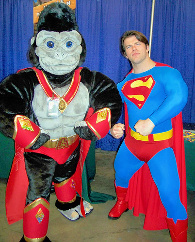 monkey costume gorilla superman xmen convention superhero ape speedo spandex