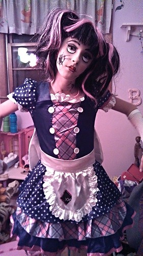 halloween broken costume doll makeup creepy partycity