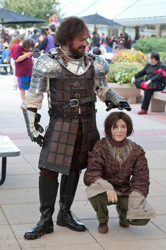 costume cosplay baltimore otakon animeconvention gameofthrones thehound sandorclegane aryastark housestark