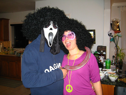 holiday haircut halloween costume scary october afro ghost hippy killer wig scream murder sickle groovy murderer ghostface
