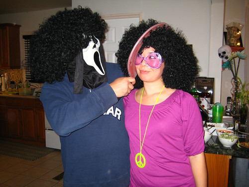 holiday haircut halloween costume scary october afro ghost hippy killer wig scream murder sickle groovy murderer ghostface