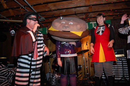 chicago rock tongue fun weird costume yummy crazy funny guitar stripes band tie lick mcdonalds delicious odd thief steal hideout hamburglars hamburgar veesonnets