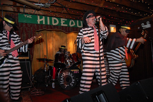 chicago rock tongue fun weird costume yummy crazy funny guitar stripes band tie lick mcdonalds delicious odd thief steal hideout hamburglars hamburgar veesonnets