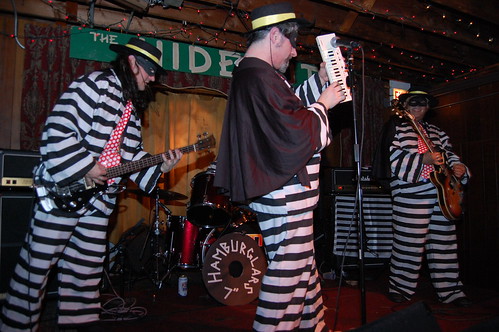chicago rock tongue fun weird costume yummy crazy funny guitar stripes band tie lick mcdonalds delicious odd thief steal hideout hamburglars hamburgar veesonnets