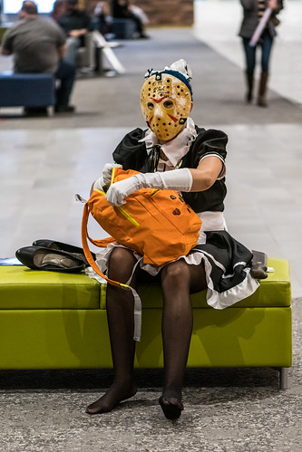 galaxycon jasonvoorhees kicc kentuckyinternationalconventioncenter cosplay maid maidsdress shoes skimask