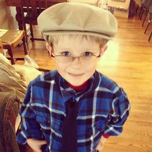 boy glasses kid funny child tie son oldman flannel pretend newsboyhat 100thdayofschool