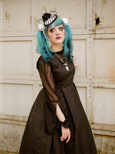 blue toronto canada bunny hat fashion hair doll stripes gothic goth style pale dolly striped gloomth