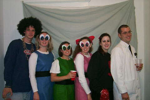 costumes friends halloween beer virginia 2000 powerpuffgirls professorutonium