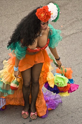 gay chicago colors costume glbt pride parade fishnets latina maracas 2008