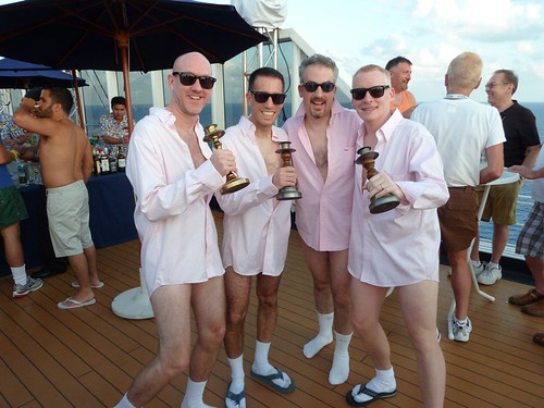cruise pink gay party white sunglasses socks shirt costume sandals tomcruise 80s caribbean feb rsvp riskybusiness 2011