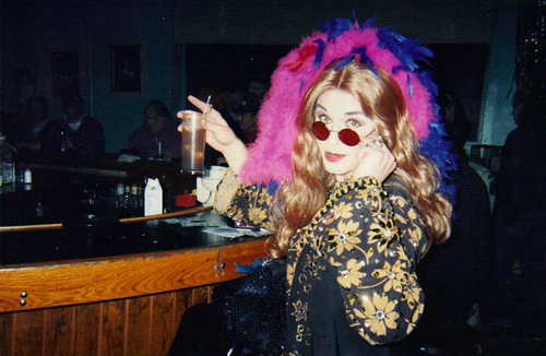 halloween rose bar glasses costume drink feathers colored jezebel sequins janis joplin barroom