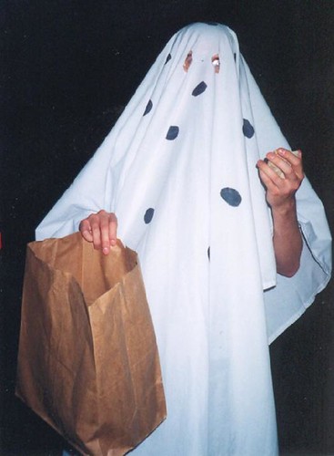 halloween rock bag costume ghost holes charliebrown