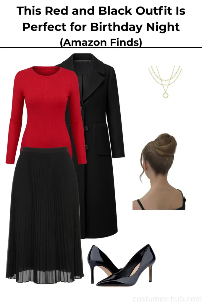 What to Wear to a Winter Birthday Dinner (Red Top Outfit)