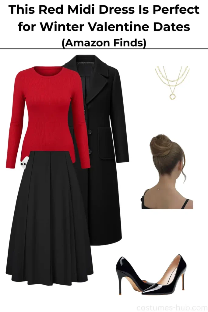 What to Wear to a Valentine’s Day Dinner (Red Top Outfit)