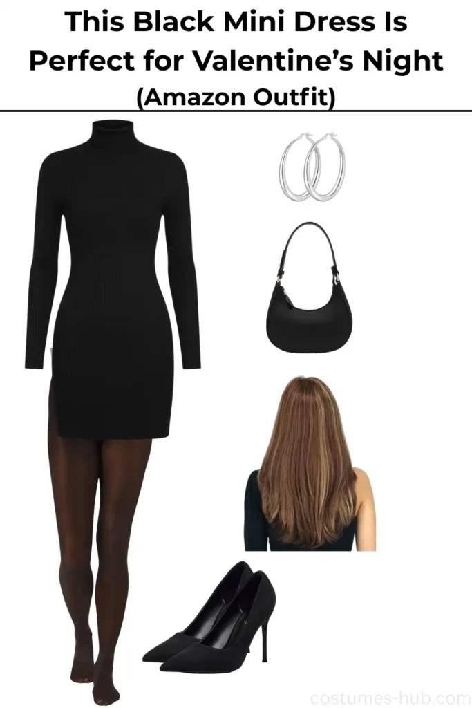 What to Wear to a Valentine’s Day Dinner (Black Mini Dress Outfit)