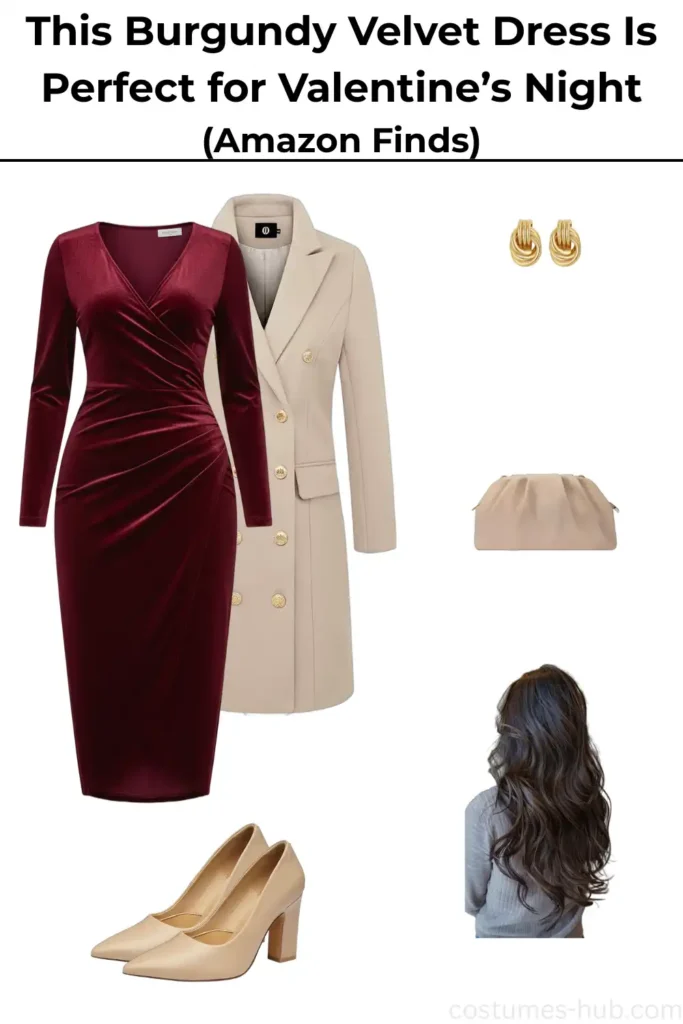 What to Wear to a Valentine’s Day Dinner (Velvet Dress Outfit)
