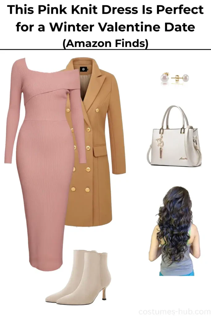 What to Wear on Valentine’s Day Dinner (Pink Knit Dress Outfit)