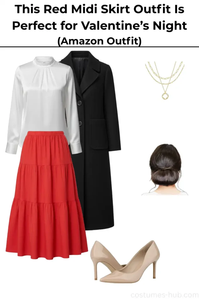 What to Wear to a Valentine’s Day Dinner (Red Skirt Outfit)