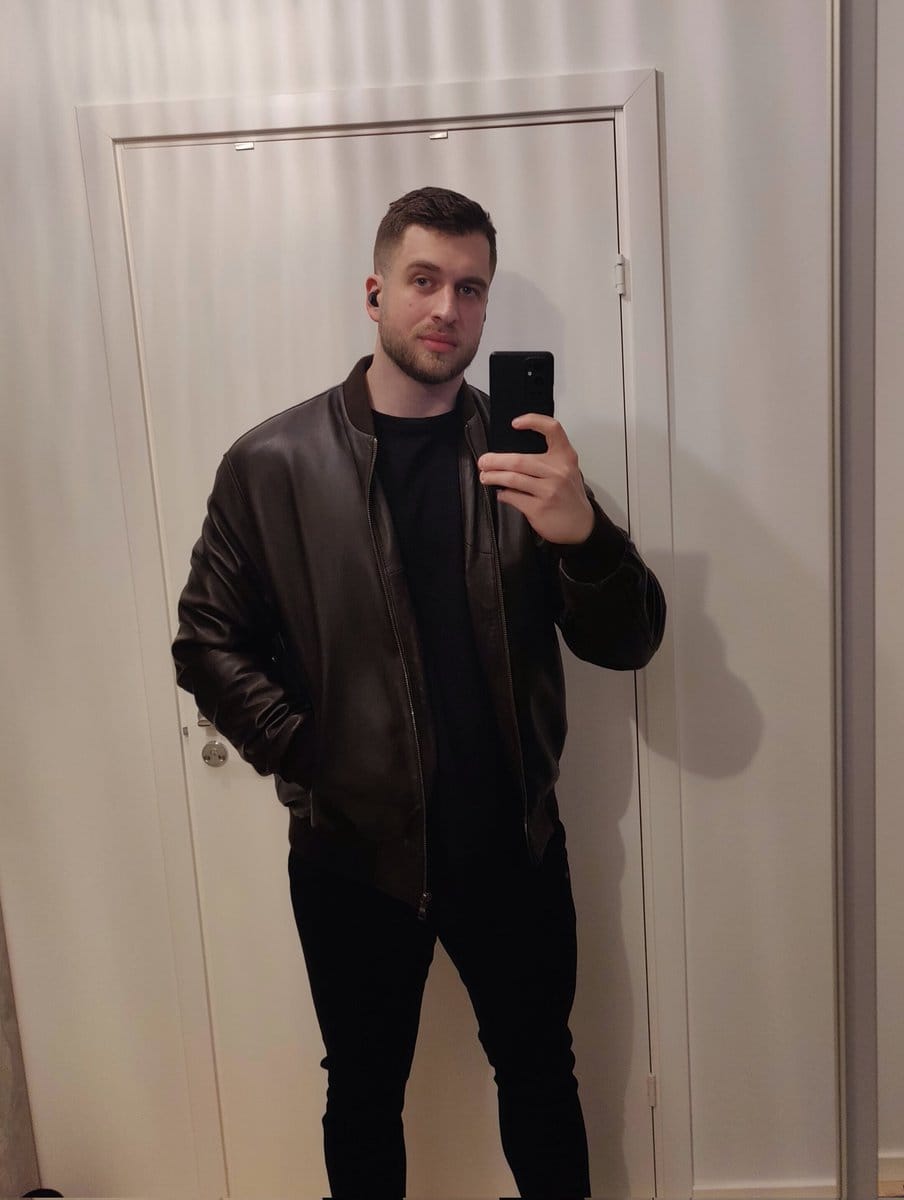 In my Niko Bellic outfit from GTA 4